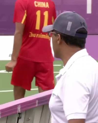 Moroccan blind footballer Zouhair Snisla scores a sensational goal in 5-a-side football match