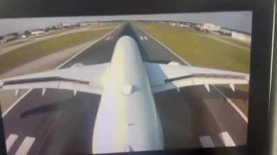 My mom sent me a video of her watching her flight land. I don’t think her friend was ready for it ? (sound on)