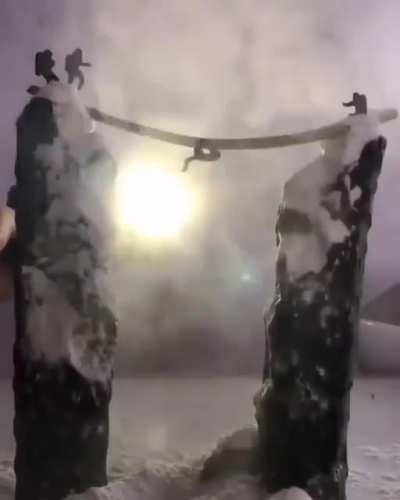 Making the "Everest" movie poster backdrop using cucumbers and flour