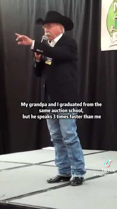 A grandpa is a natural at auctioneering