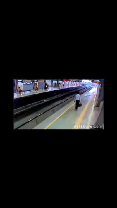 Man stuck between train and platform