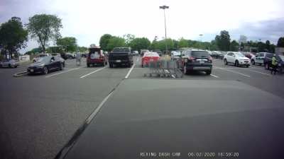 Cart jockey having a bad day.