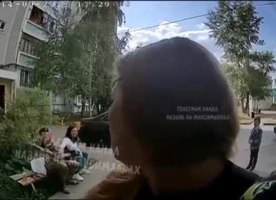 The 'Special Military Operation' returns home: A russian soldier thought it might entertain the local kids in Kazan to throw a flash grenade into a parking lot