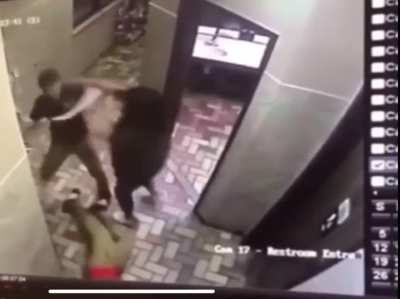 Dude started a fight with someone who was just tryna help calm down the situation and gets knocked out