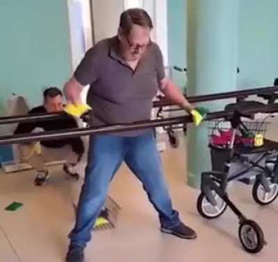 Carer invents fun games for his patients