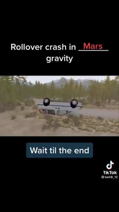 Simulating a rollover crash in different gravities