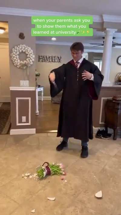 That's a traditional, proud father for you. "My boy is so funny."