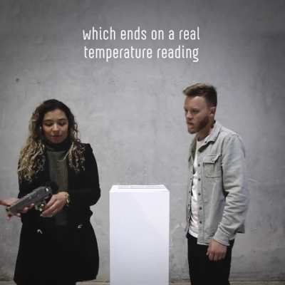 Artist turns replica into a functioning temperature gun