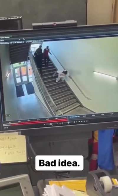 Hitting the griddy on a set of stairs