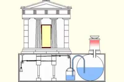 Hero of Alexandria's automatic temple doors opened by Fire on Altar (1st century AD)