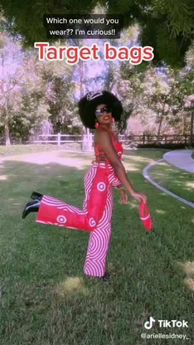She sewed outfits out of store bags