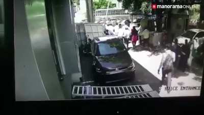 Taking delivery of a new car.
