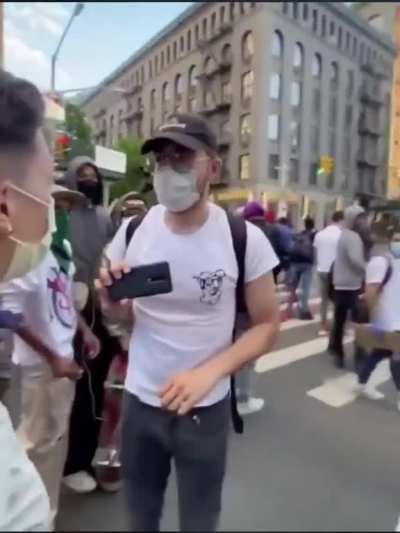 Streamer tells protesters to flip truck then instantly regrets it