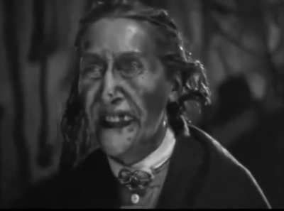 For the transformation scene in the 1937 movie âSh! The Octopus" the actress was made up in exaggerated highlights and shadows using a single color of makeup, which is invisible to the camera. The filter was then taken away to expose the makeup.