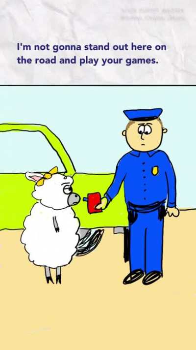 ??? Sheep are slippery. (Audio: Blows 4x the legal limit, accuses cop of gaslighting/Active Police Cam on YT)