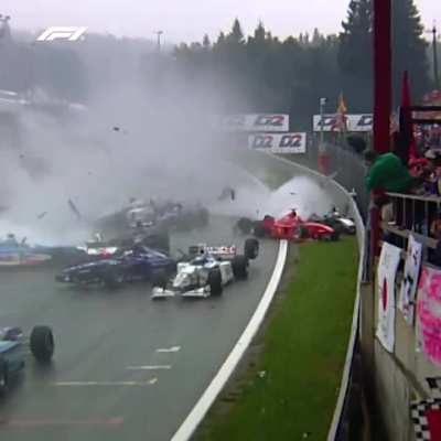 One of the biggest crashes in Formula 1 history. 1998