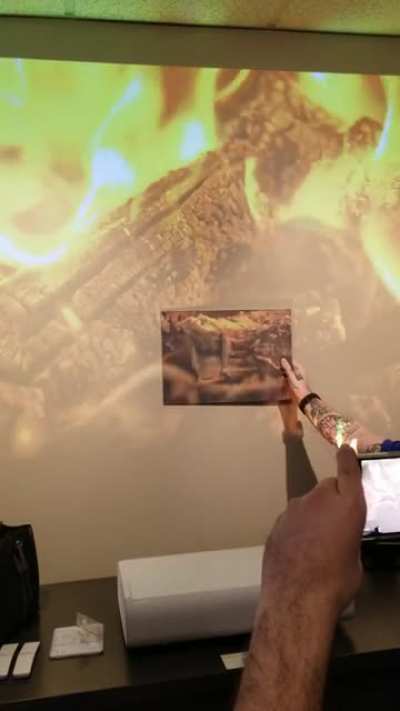 Bright room with and without a projector panel
