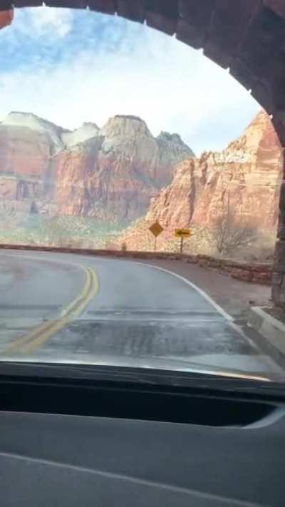 ? Coming out of the tunnel in Zion National Park, Utah.
