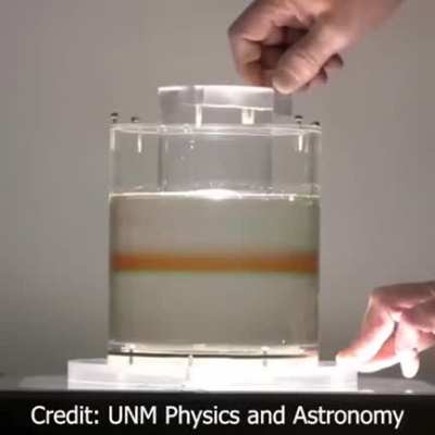 Colored droplets in corn syrup seemingly blended together can be returned to their original state by reversing the direction of mixing, a form of laminar flow called "Stokes flow"