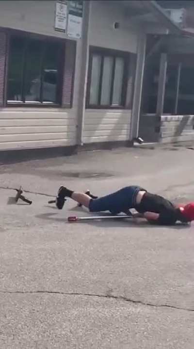Scooter off the roof.