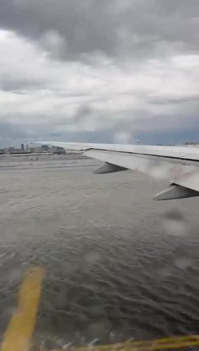 Passenger view of the Dubai airport floods due to heavy rains