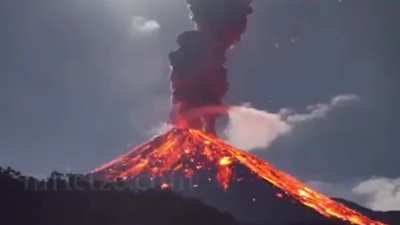 The 2020 Eruption of Reventador, an active stratovolcano which lies in the eastern Andes of Ecuador.