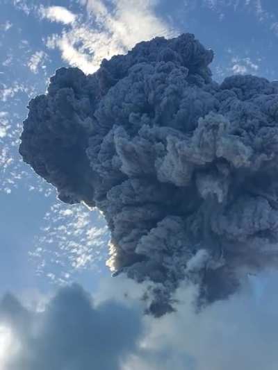? Mount Ile Lewotolok, a volcano on the Indonesian island of Lembata, erupts for the first time in 100 years.