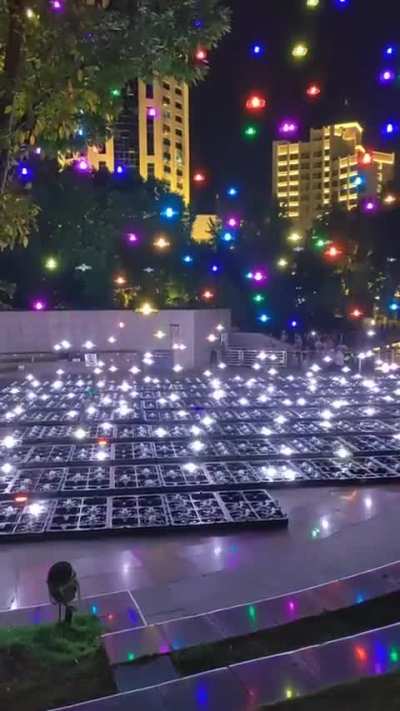 Drones returning to their cradles/cases after a show