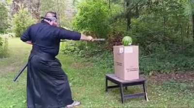 Practicing ancient samurai technique. This is so smooth