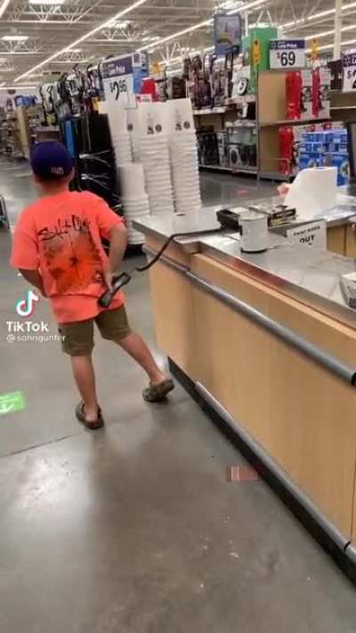 Kid farts over loudspeaker at Walmart
