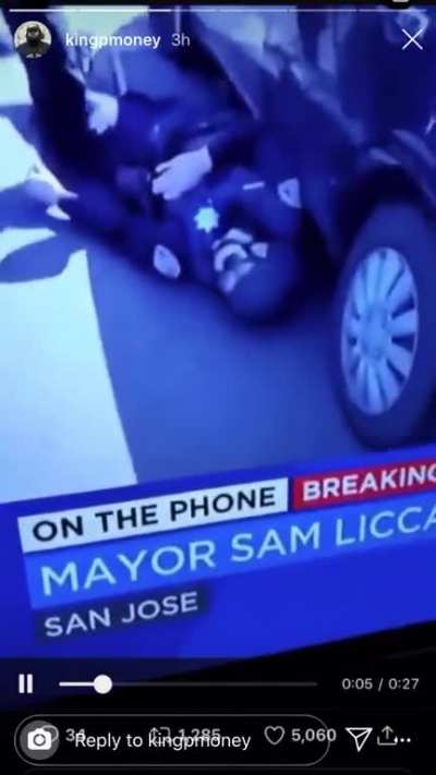 Cop throws Civillians phone and gets knocked the F out.