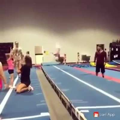 This girl's flips are definitely top talent