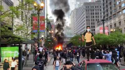 The Myanmar coup dancer was at the riot in Chicago last May!
