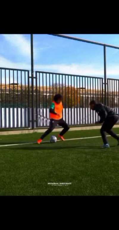 There was an attempt to show off soccer tricks.