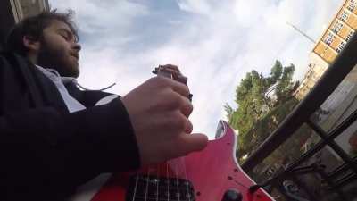 I tried entertaining the school in front of my house with my EPIC guitar skills