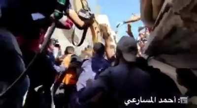 A Palestinian girl was found alive under the rubble of her house, nearly 20 hours after the Israeli warplanes bombed and completely destroyed it. Via Quds News Network