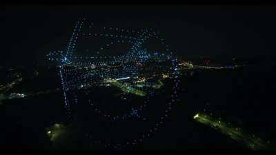 Using 2,000 drones as giant billboard