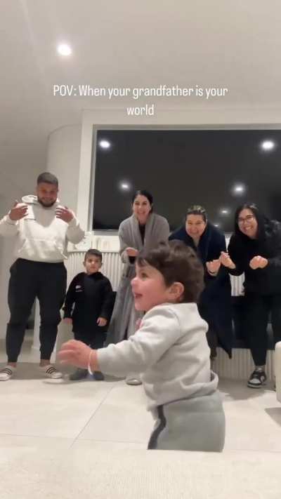 Baby chooses grandfather over other family members
