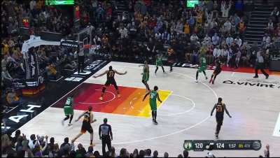 [Highlight] Mike Conley dances on Al Horford and hits the clutch triple. He is 6/6 from long range in the game.
