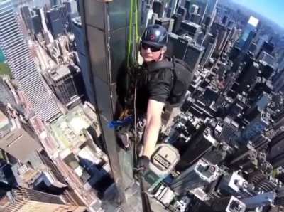 Just some casual maintenance on the Chrysler Building