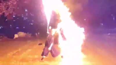 Flaming sword