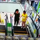 Stick your head outside the escalator