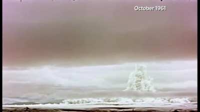 Russia released secret footage of history's largest man-made nuclear weapon ever the 'Tsar Bomba'