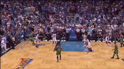 [Highlight] Glen "Big Baby" Davis hits the buzzer beater to win Game 4, and then shoves some shmuck
