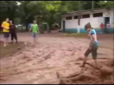 Walking in mud