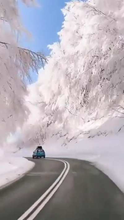 ?Driving through snowy roads in Greece?