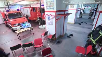 Croatian firefighters on call seconds before winning penalty