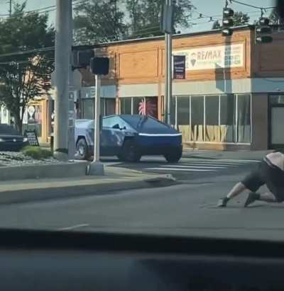 Wow. I didn't know Tesla made blue cybertrucks.