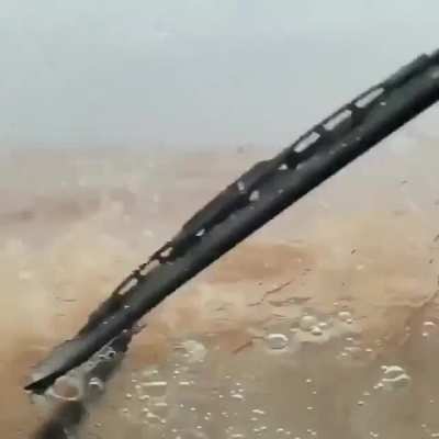 Driving through a flash flood, surely nothing will go wrong!