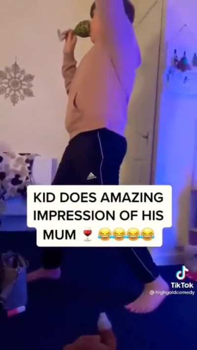 Kid does an amazing impression of his Mom ?